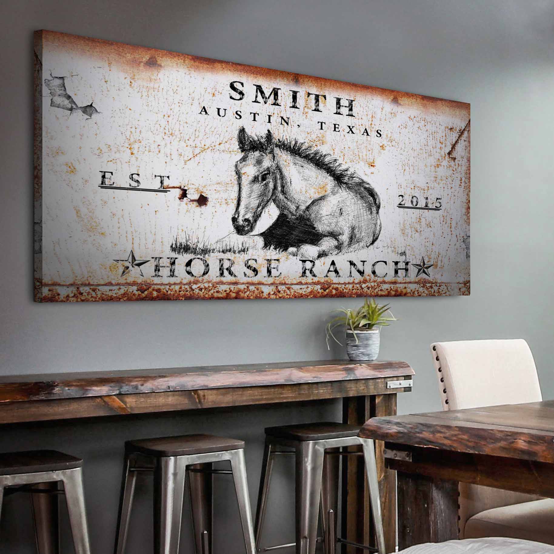 Rustic Horse Ranch Sign - Tailored Canvases - Flyclothing LLC