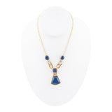 Athena Blue Agate Golden Statement Necklace - Barse Jewelry