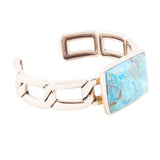 Athena Blue Turquoise Golden Cuff Bracelet - Barse Jewelry