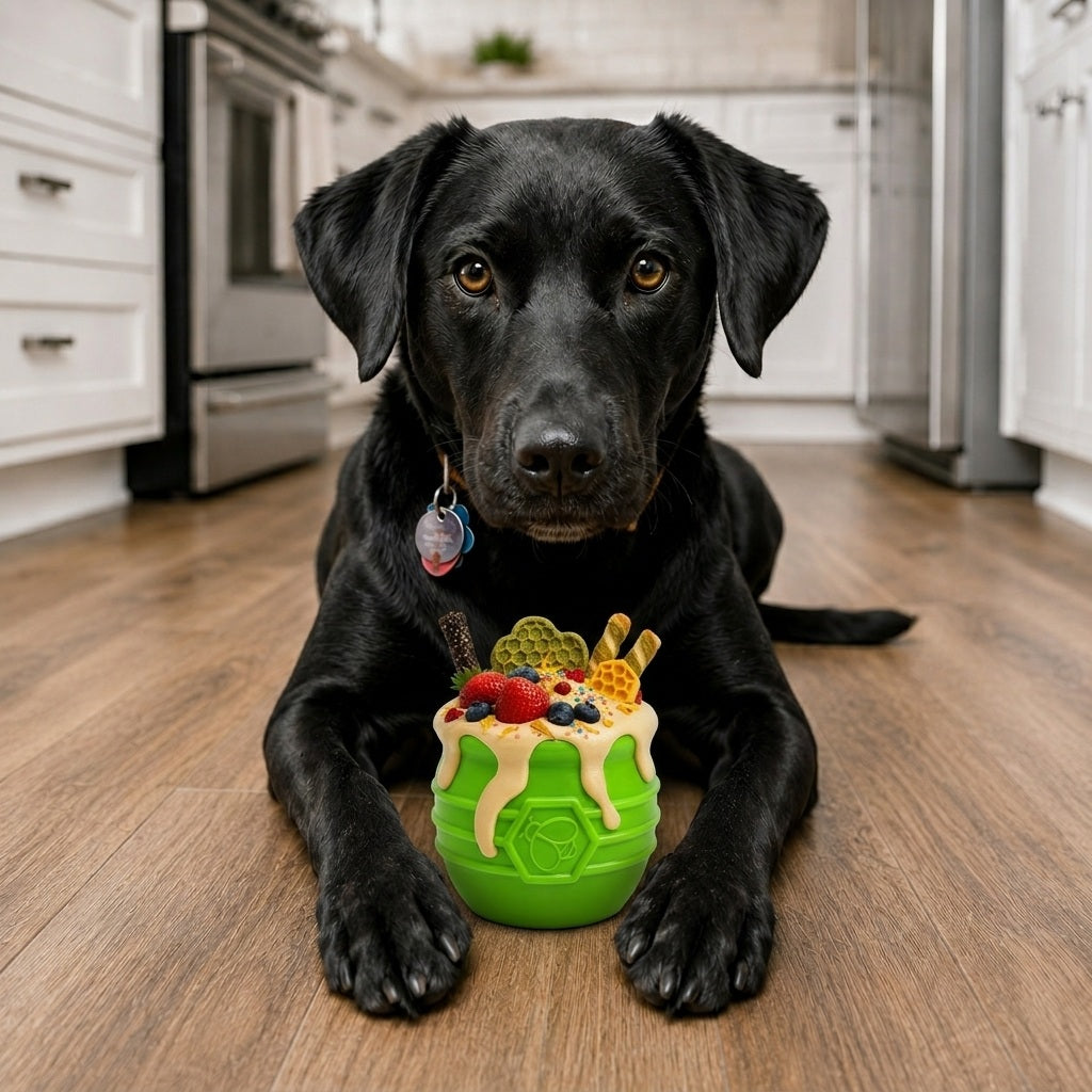 Honey Pot Dog eCup Treat Dispenser | Durable PUP-X Rubber Enrichment Toy | USA Made - Limited Edition Apple Green - SodaPup/True Dogs, LLC - Flyclothing LLC