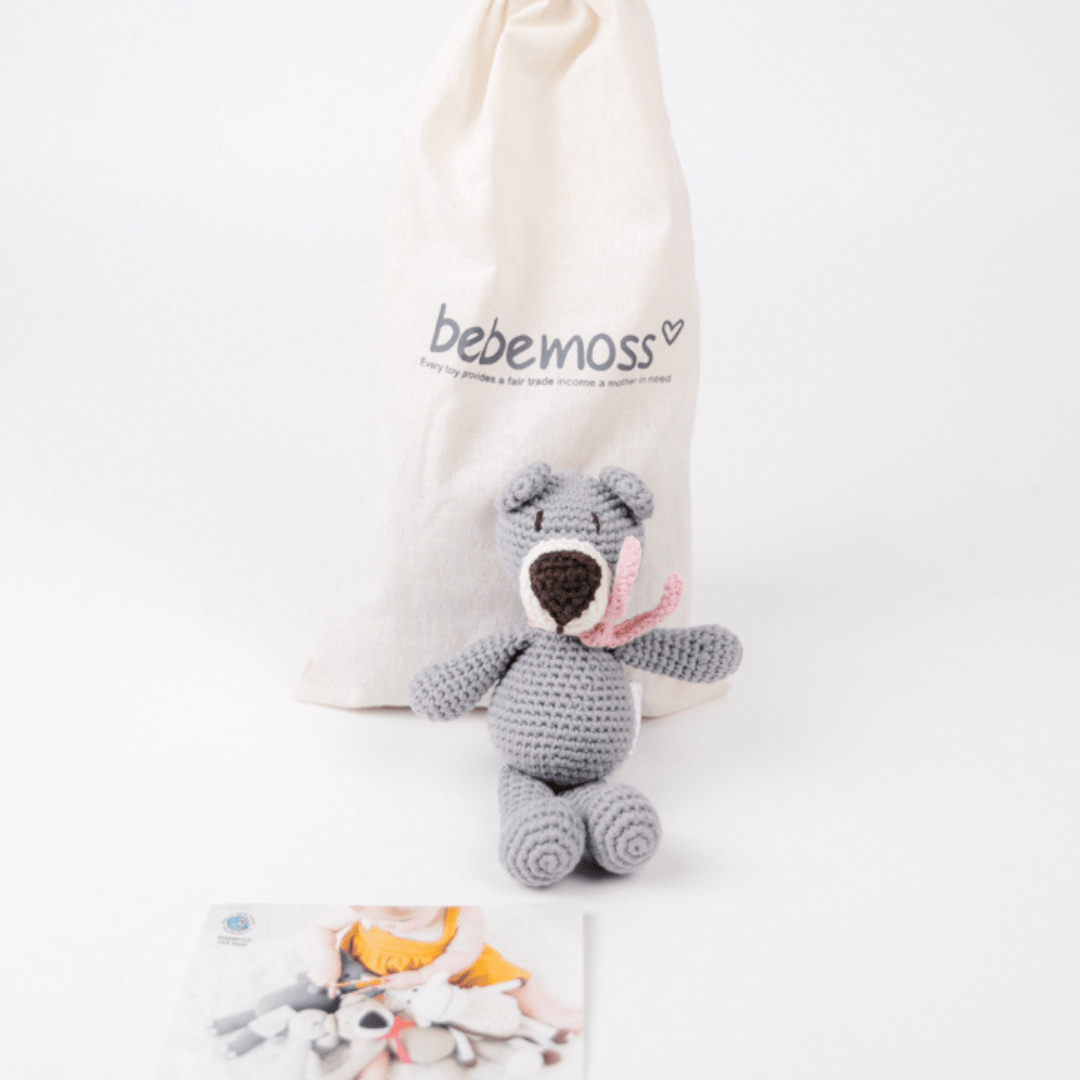Atty the bear - grey mini - bebemoss.com - Flyclothing LLC