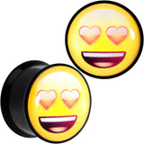 5/8 Licensed Heart Eyes emoji Acrylic Double Flare Plug Set - BodyCandy - Flyclothing LLC