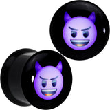 1/2 Licensed Purple Devil emoji Acrylic Double Flare Plug Set - BodyCandy - Flyclothing LLC