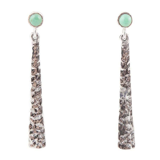 Aztec Blue Turquoise and Sterling Silver Linear Drop Earrings - Barse Jewelry - Flyclothing LLC