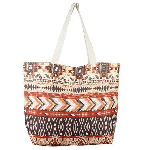 Aztec Pattern Beach Tote Bag - Madeline Love - Flyclothing LLC