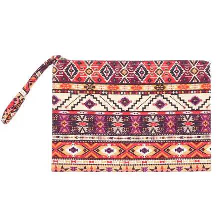 Aztec Pattern Pouch Clutch Bag Pouch Bag - Madeline Love - Flyclothing LLC