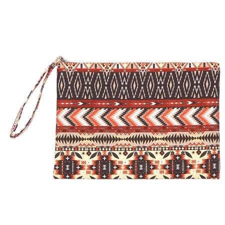 Aztec Pattern Pouch Clutch Bag Wristlet - Madeline Love - Flyclothing LLC