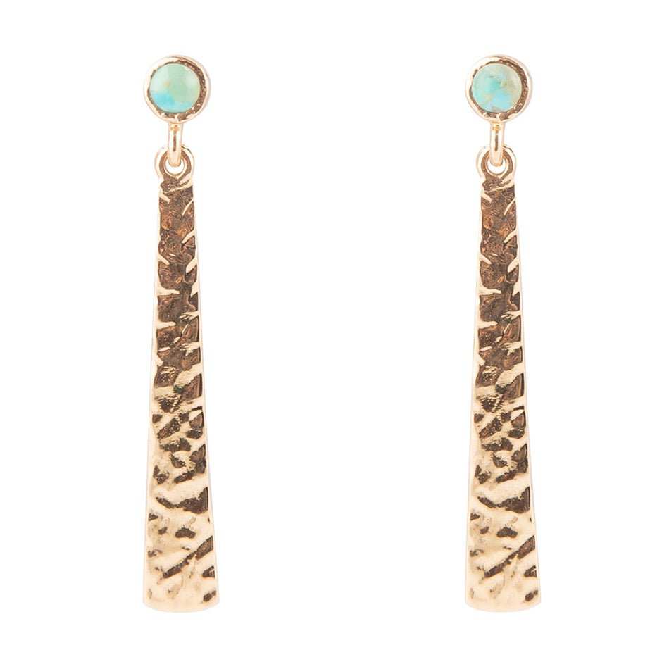 Aztec Turquoise Linear Drop Earrings - Barse Jewelry - Flyclothing LLC