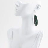 Blue Green Azurite Matrix Statement Sterling Silver Drop Earrings - Barse Jewelry