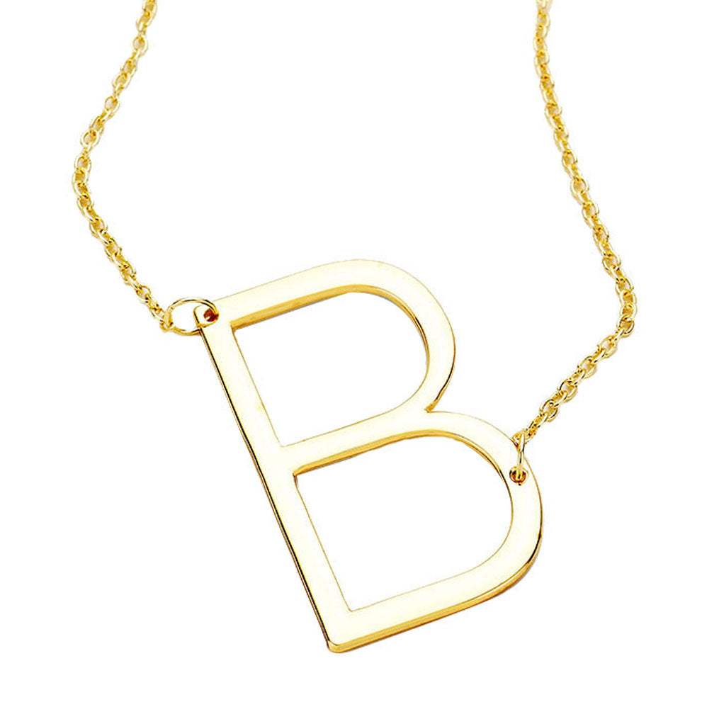 B Monogram Metal Pendant Necklace - Madeline Love - Flyclothing LLC