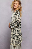 POL Open Front Crochet Cardigan with Granny Square Pattern - Trendsi - Flyclothing LLC