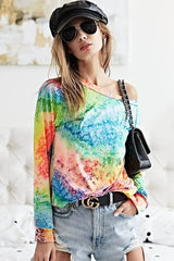 BiBi Tie Dye Soft Knit Jersey T-Shirt - Trendsi - Flyclothing LLC