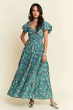 Davi & Dani Lightweight Sweetheart Neck Textured Tiered Maxi Dress - Trendsi