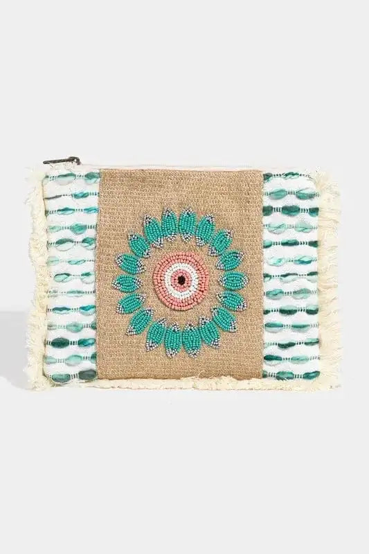 Fame Evil Eye Fringe Cosmetic Bag - Trendsi