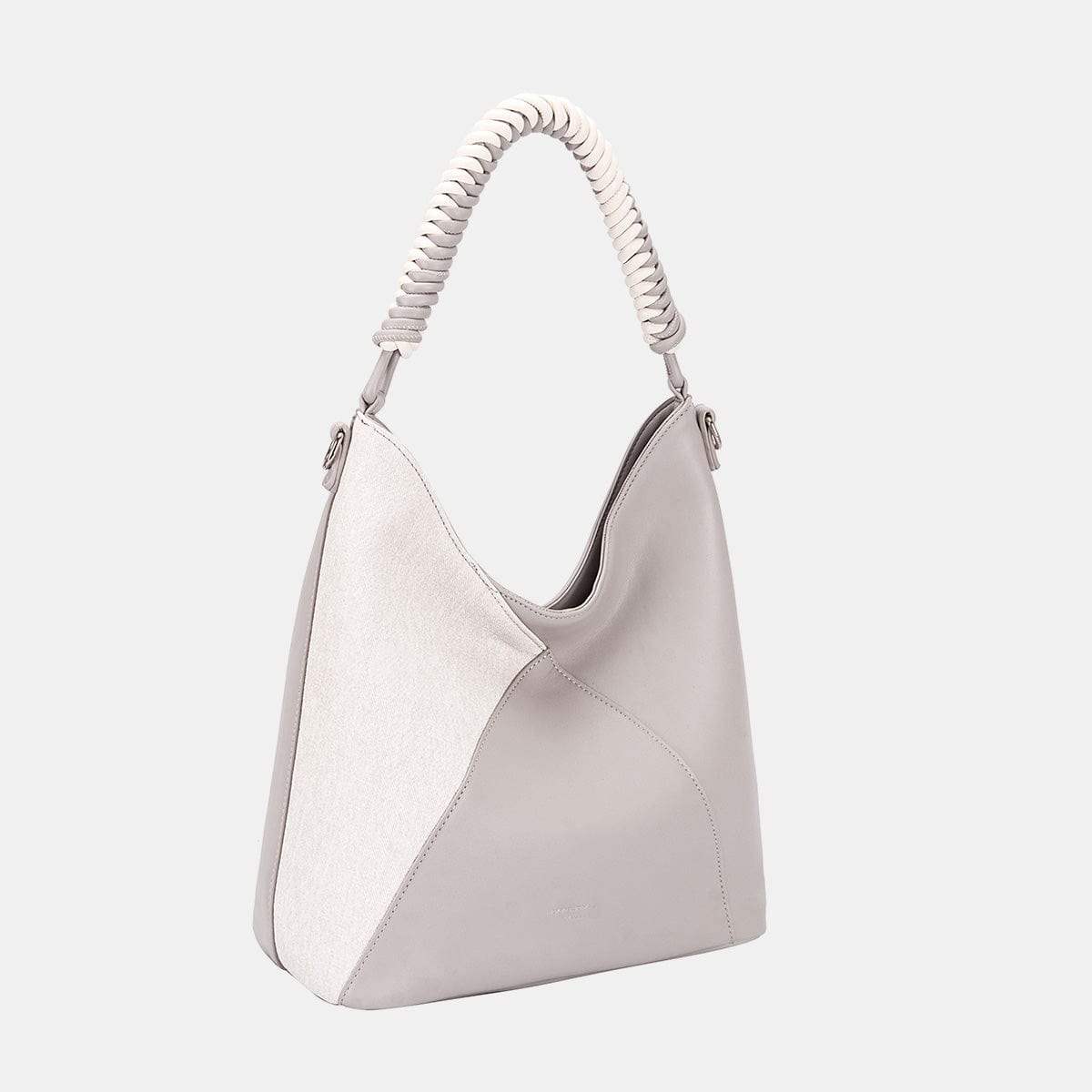 David Jones Woven Handle PU Leather Handbag - Trendsi - Flyclothing LLC