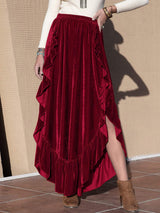 Slit Ruffled Wide Leg Pants - Trendsi - Flyclothing LLC