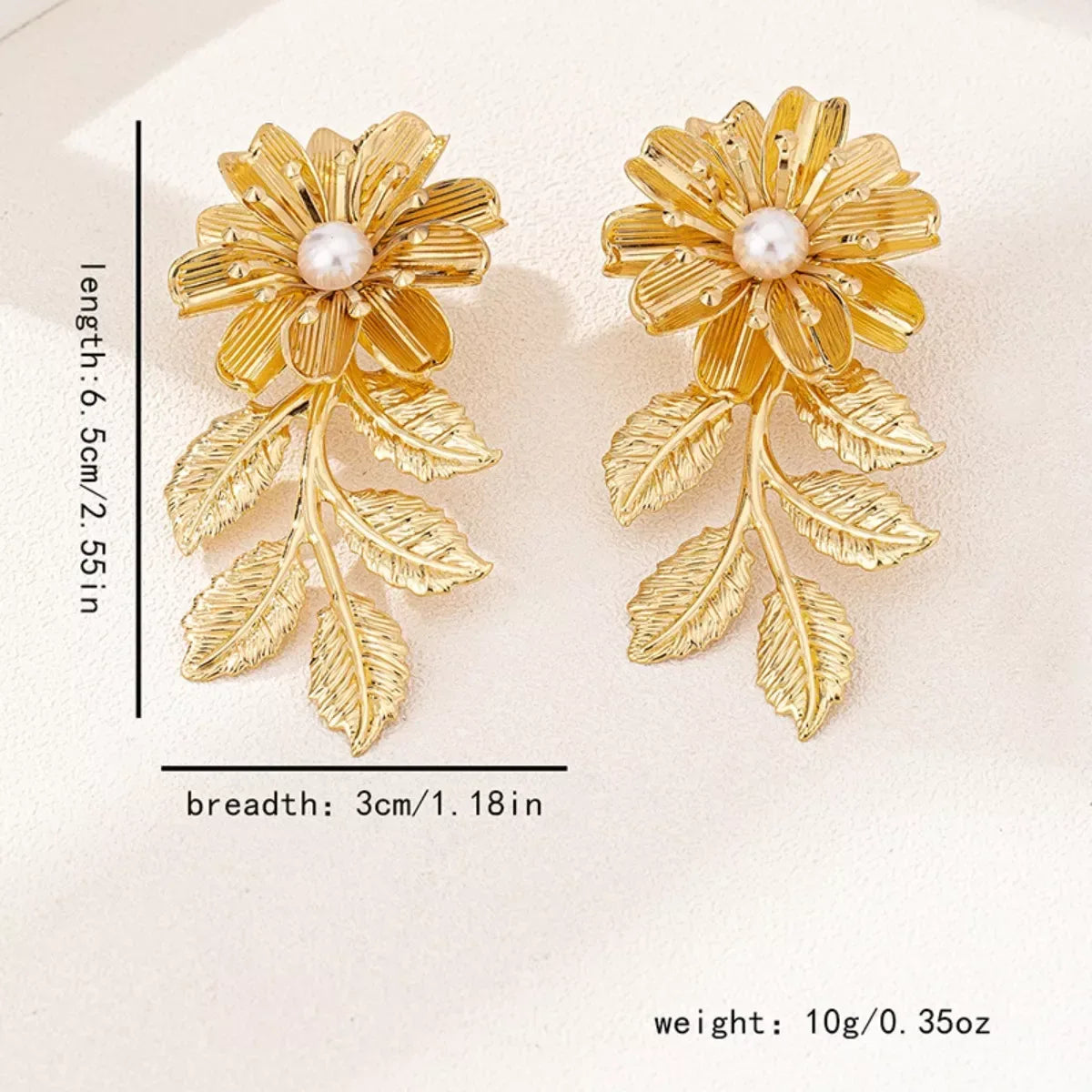 18K Gold-Plated Flower Earrings - Trendsi - Flyclothing LLC
