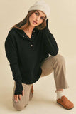 Aemi+Co Half Snap Dropped Shoulder Hoodie - Trendsi - Flyclothing LLC