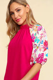 Haptics Frill Mock Neck Half Sleeve Blouse - Trendsi - Flyclothing LLC