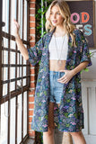 Heimish Full Size Half Sleeve Floral Open Cardigan Plus Size - Trendsi