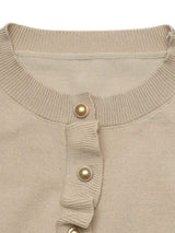 Ruffle Hem Button-Up Cardigan - Trendsi - Flyclothing LLC