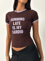 Letter Graphic Round Neck Short Sleeve T-Shirt - Trendsi - Flyclothing LLC