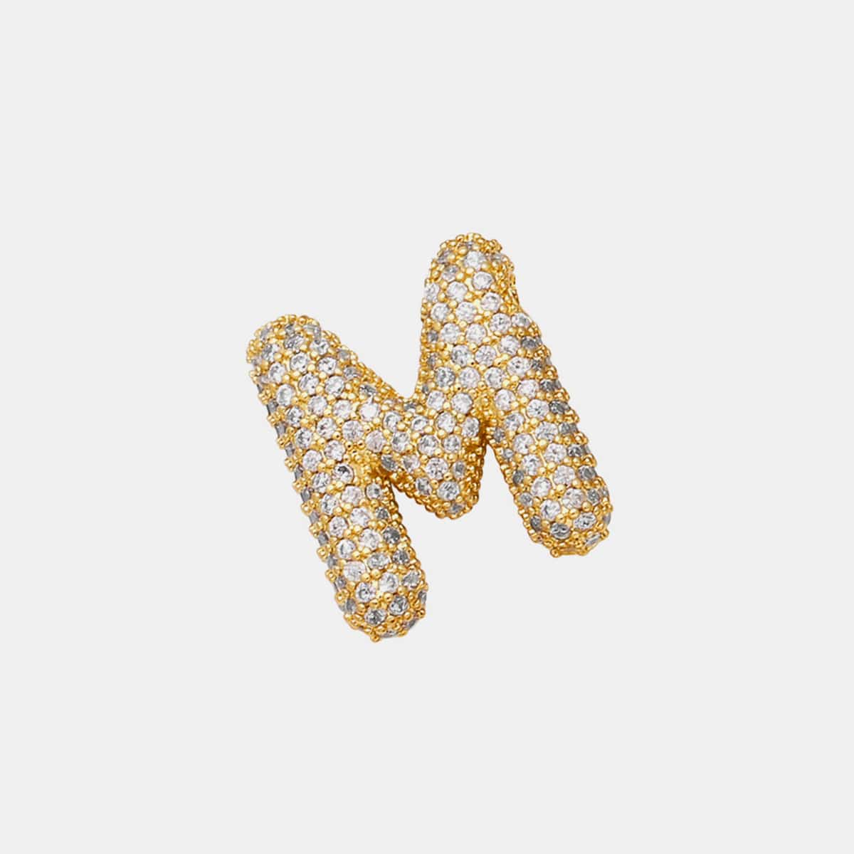 Gold-Plated Inlaid Zircon Letter Necklace - Trendsi - Flyclothing LLC
