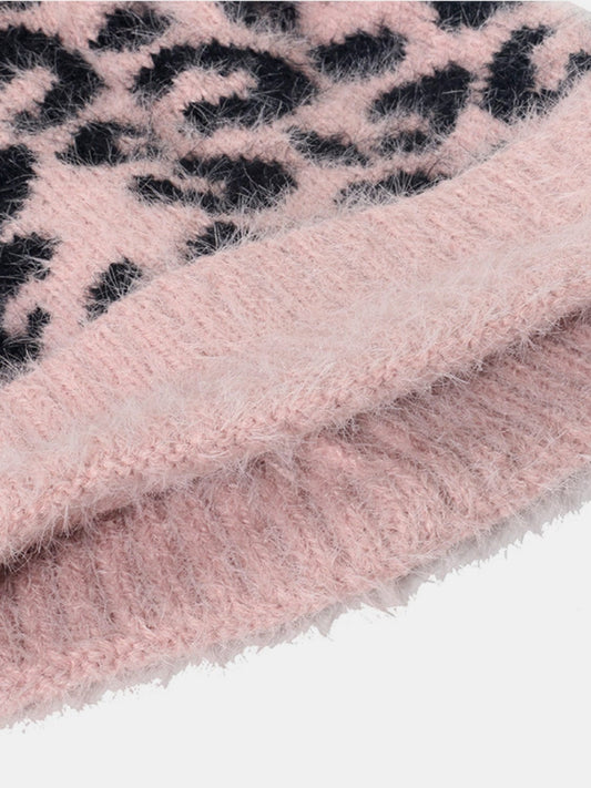 Leopard Hat with Pompom - Trendsi