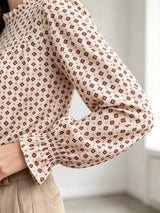 Printed Flounce Sleeve Blouse - Trendsi - Flyclothing LLC