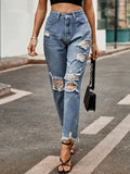 Distressed Raw Hem Jeans with Pockets - Trendsi