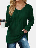 V-Neck Long Sleeve T-Shirt - Trendsi - Flyclothing LLC