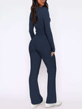 V-Neck Long Sleeve Top and Pants Set - Trendsi - Flyclothing LLC