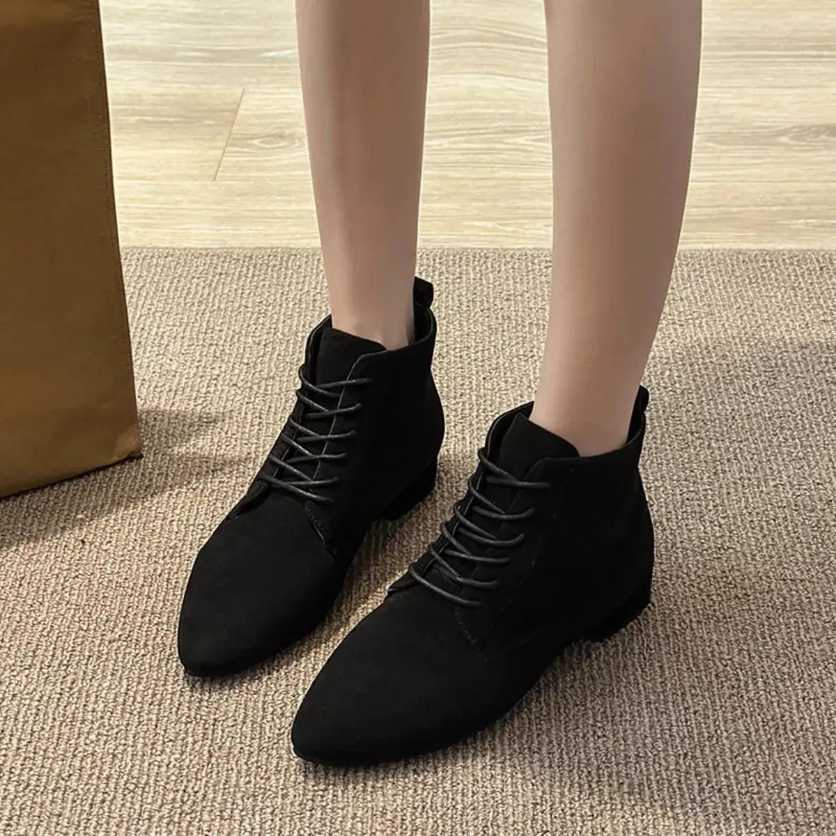 Point Toe Block Heels Boots - Trendsi - Flyclothing LLC