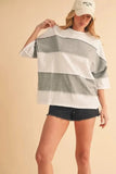 Aemi+Co Color Block Round Neck Short Sleeve T-Shirt - Trendsi