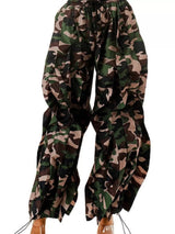Printed Cargo Pants with Drawstring Waist - Trendsi - Flyclothing LLC