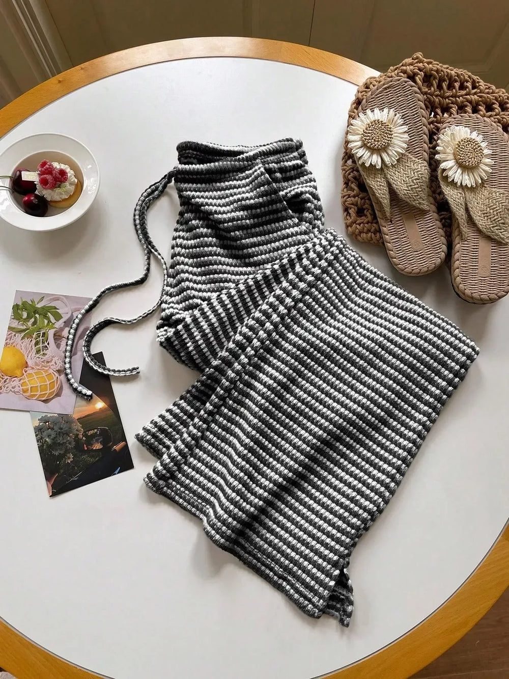 Drawstring Wide Leg Pants - Trendsi - Flyclothing LLC