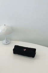 Bow Embroidered Quilted Storage Bag - Trendsi