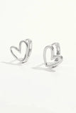 925 Sterling Silver Heart Shape Earrings - Trendsi