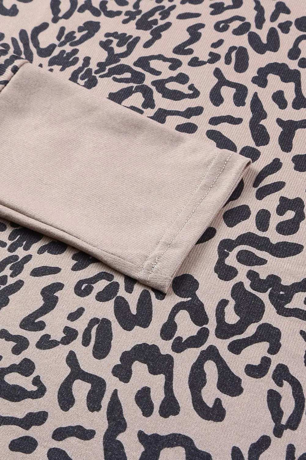 Leopard Open Front Long Sleeve Cover-Up - Trendsi - Flyclothing LLC