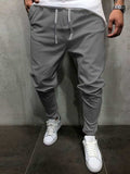 Men's Plus Size Drawstring Cropped Slim Pants - Trendsi - Flyclothing LLC
