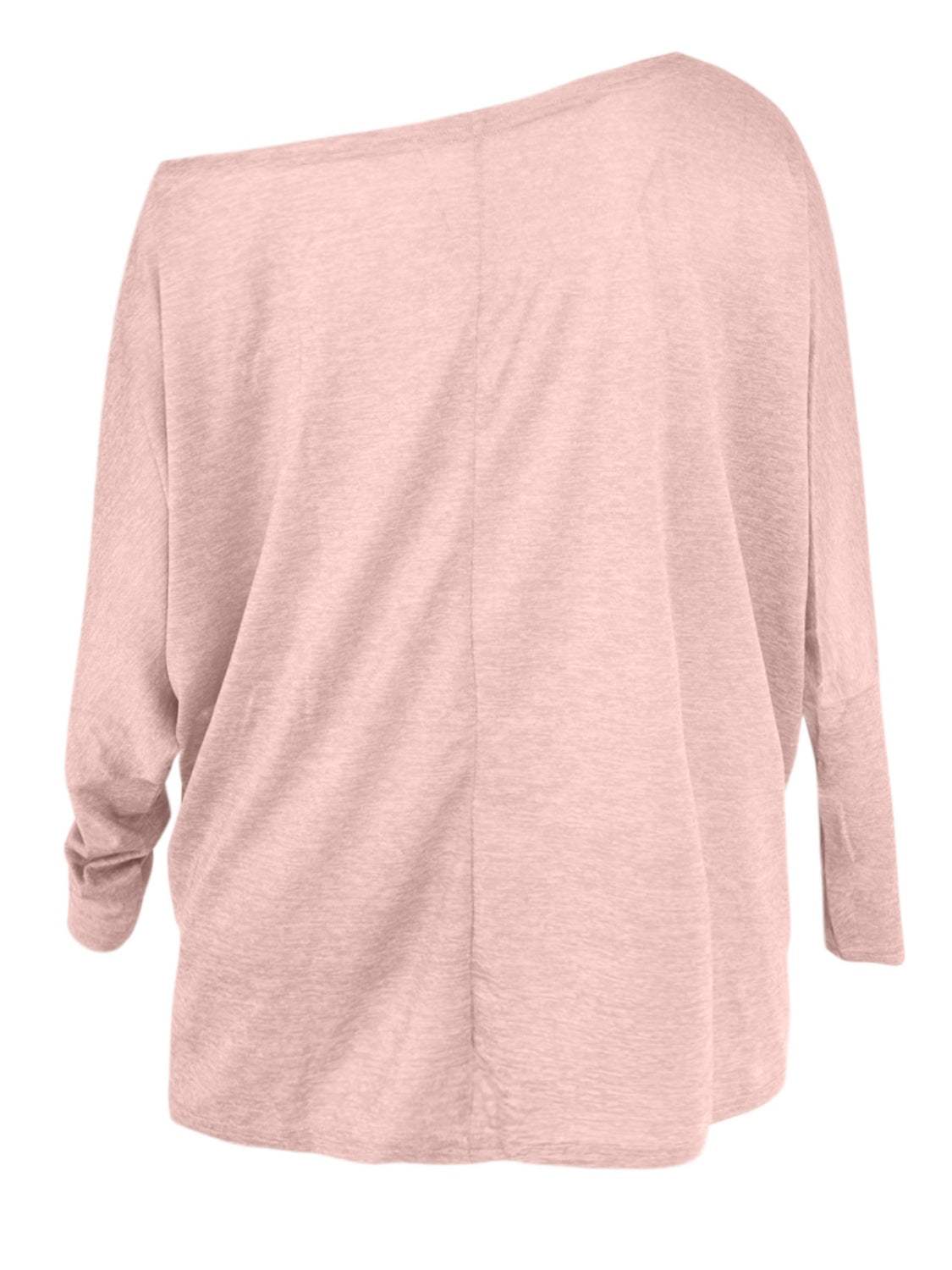 One Shoulder Long Sleeve T-Shirt - Trendsi - Flyclothing LLC
