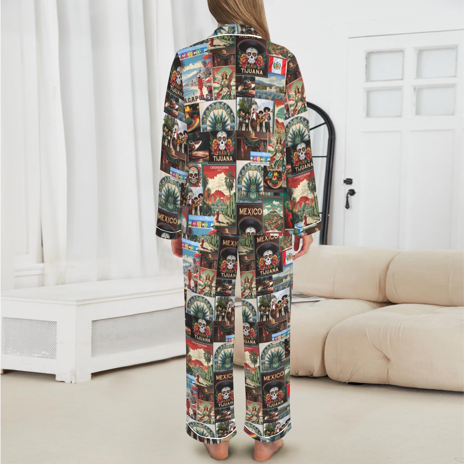 Baha Ranch Colores De Mexico Destination Mexico Satin Pajamas