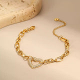 18K Gold-Plated Rhinestone Chain Bracelet - Trendsi - Flyclothing LLC