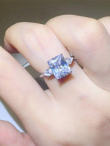 3 Carat Moissanite 925 Sterling Silver Square Shape Ring - Trendsi - Flyclothing LLC