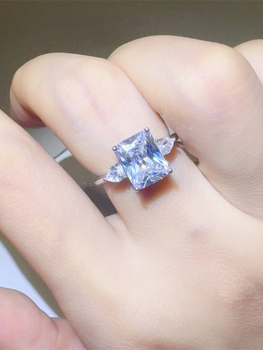 3 Carat Moissanite 925 Sterling Silver Square Shape Ring - Trendsi