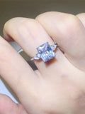 3 Carat Moissanite 925 Sterling Silver Square Shape Ring - Trendsi