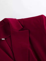 Single-Breasted Blazer and Wide-Leg Pants Set - Trendsi - Flyclothing LLC