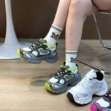 Letter Lace-Up Round Toe Athletic Shoes - Trendsi - Flyclothing LLC