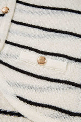 Stripe Button Down V-Neck Sweater Vest - Trendsi - Flyclothing LLC