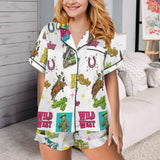 Baha Ranch The Last Roundup Western Rodeo Satin Pajama Set - Baha Ranch Western Wear - Flyclothing LLC